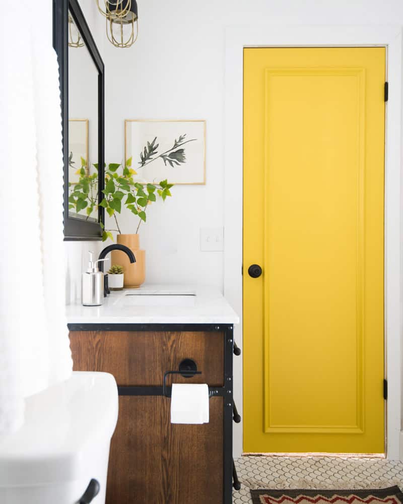 Yellow Shaker Style Door