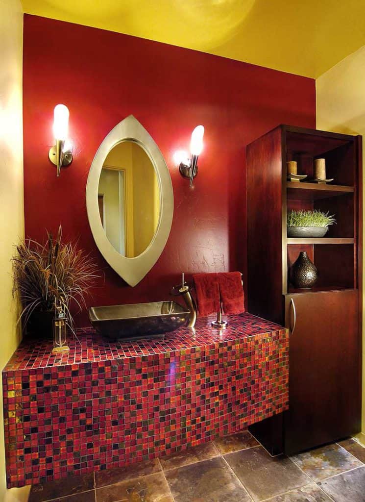Yellow Wall And Golden Fixtures