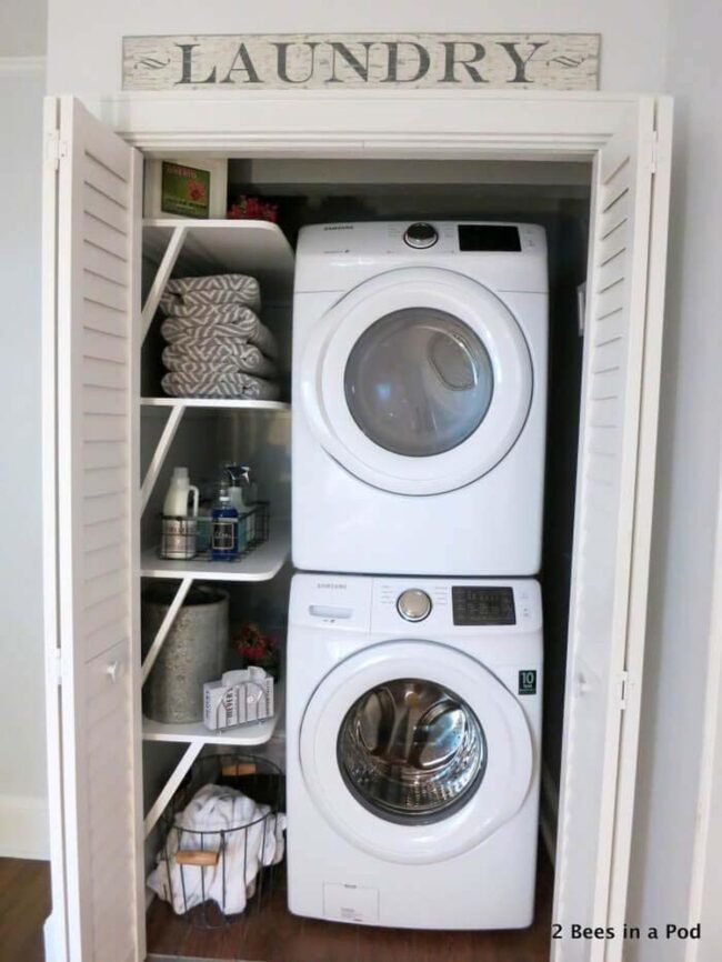 Shelved Laundry Closet Idea