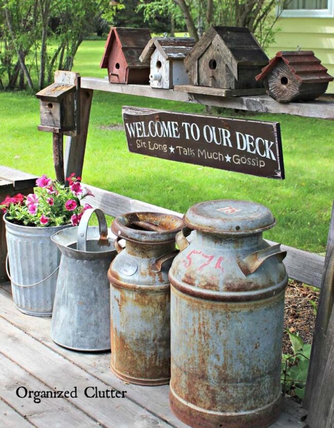 Milk Can Birdhouses