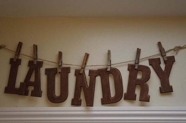 Wooden Letters and Pins Decor