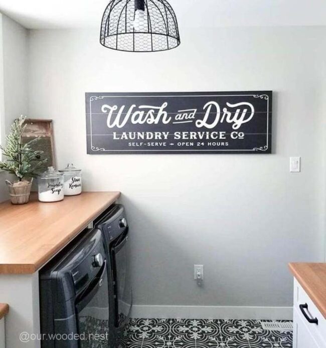 Stylish Wash and Dry Sign