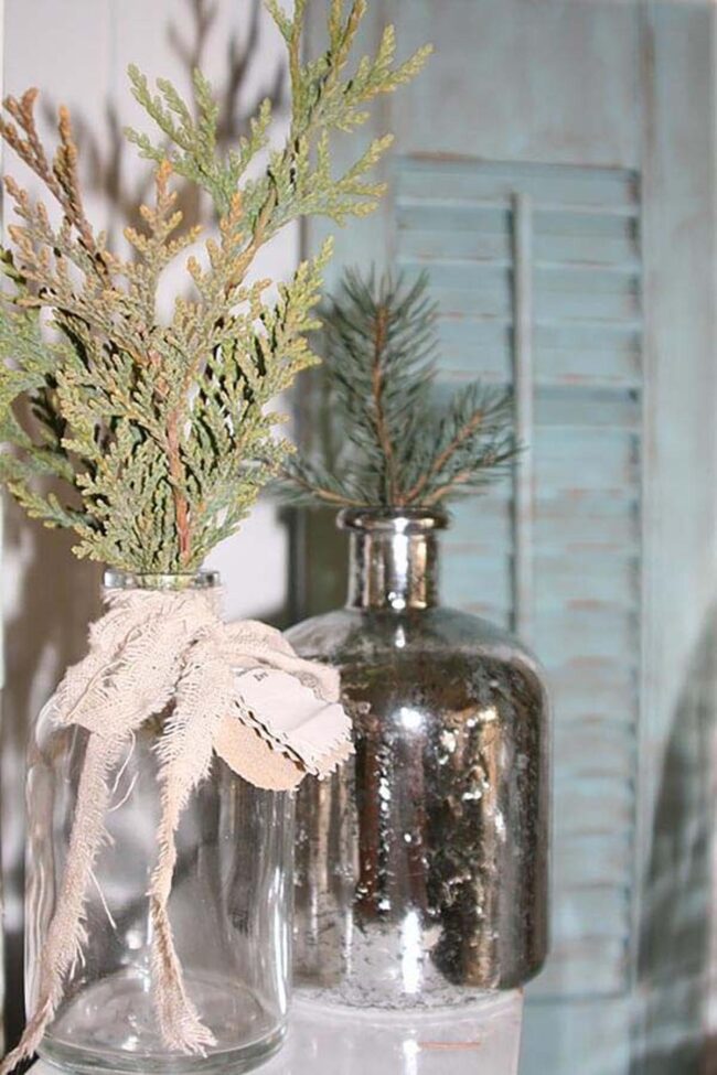 Sparkling Vase Evergreen Decor