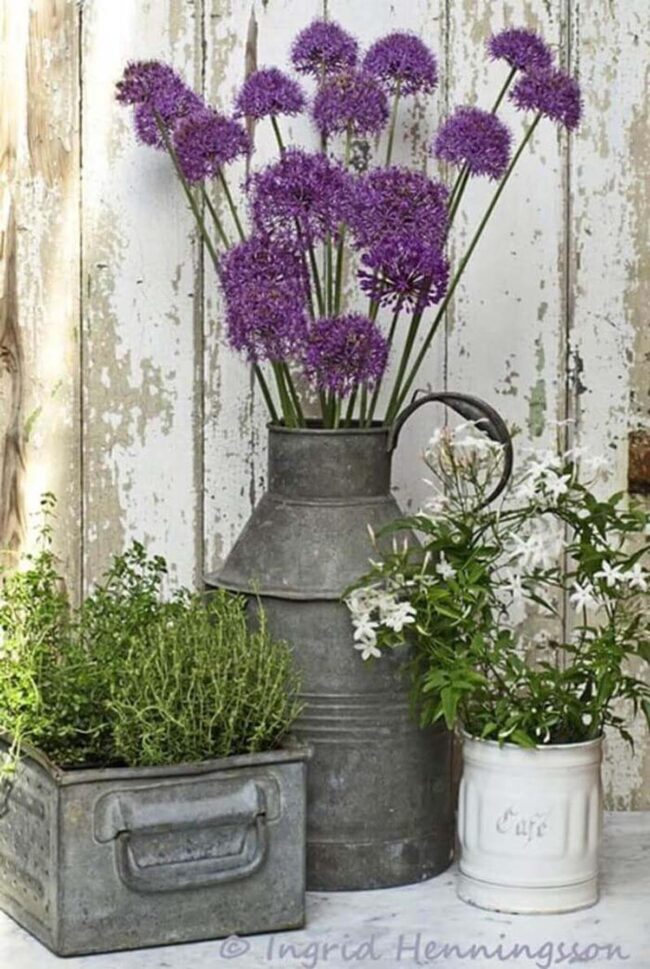 Diverse Metal Flower Pots