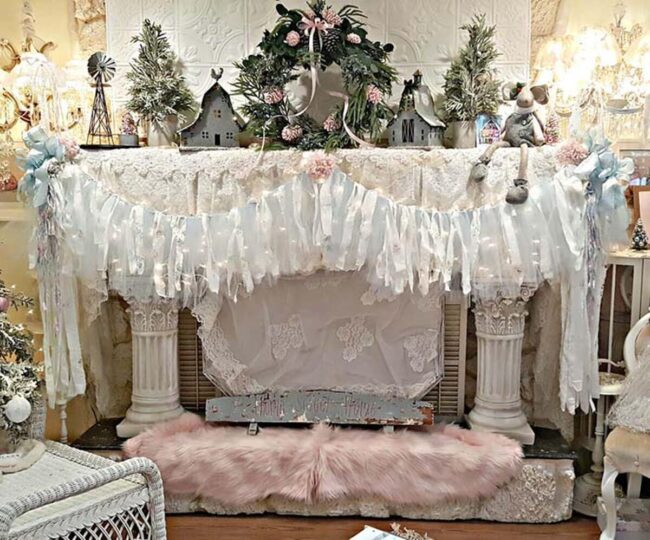 Vintage Textile Mantel Decor