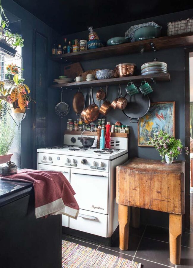 Deep Blue Cottage Kitchen Style