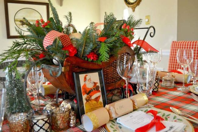 Floral Sleigh Table Centerpiece
