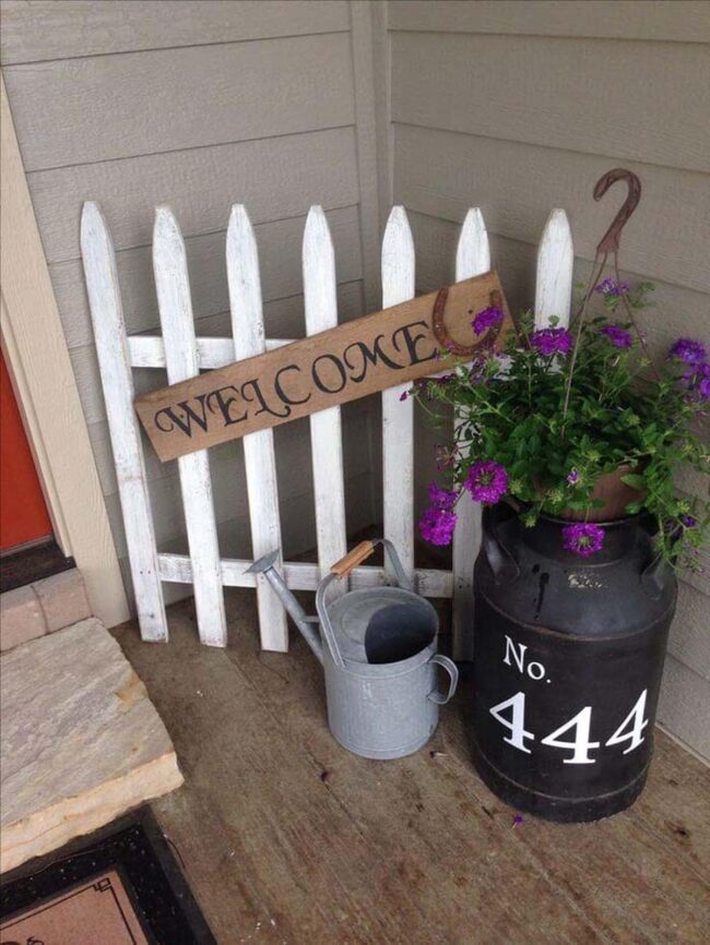 House Number Milk Can Display
