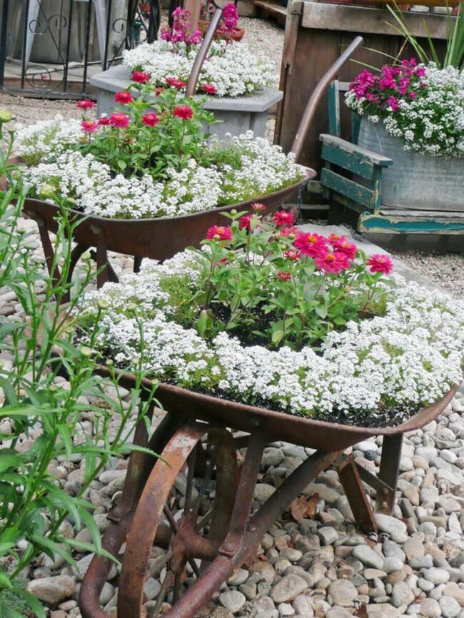 Wheelbarrow Landscape Decor