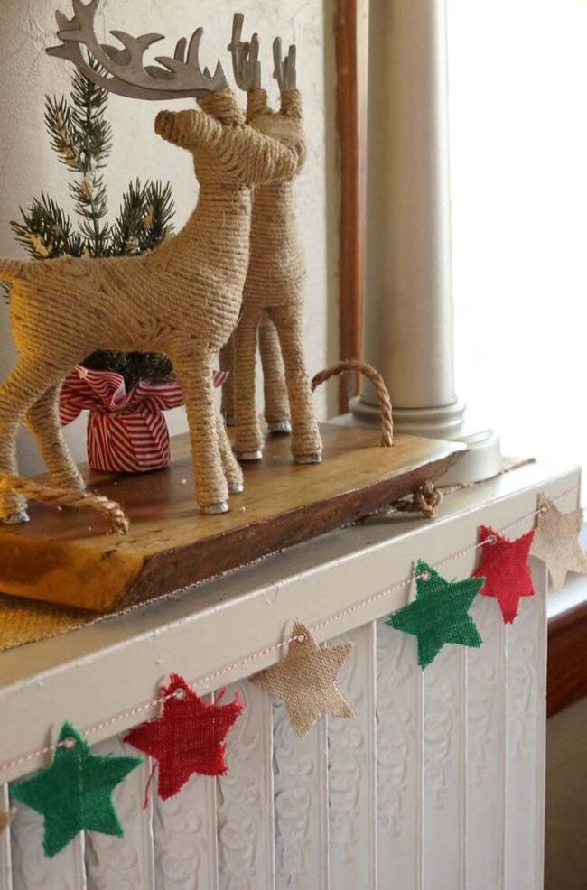 Burlap Star Holiday Garland