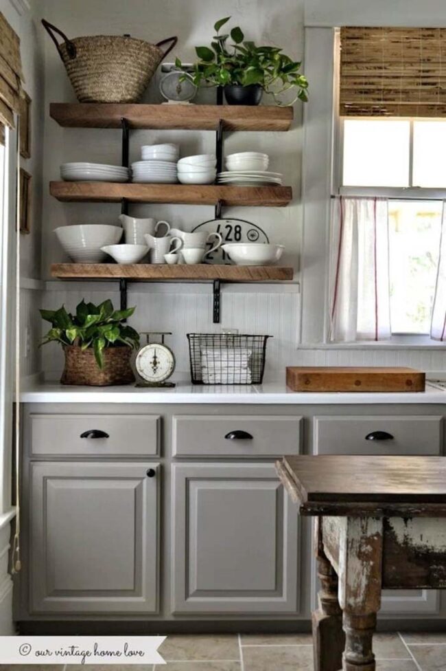 Display Ceramics in Grey Kitchen