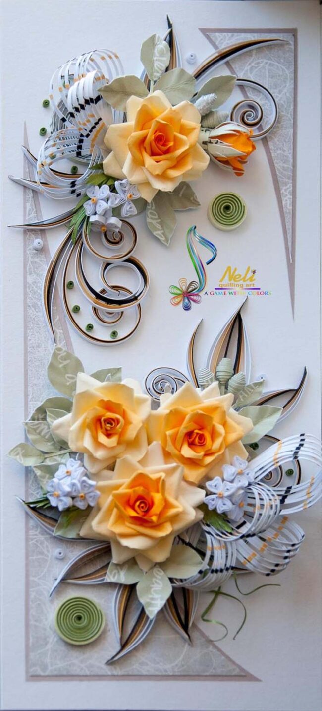 Yellow Roses with Textured Elegance