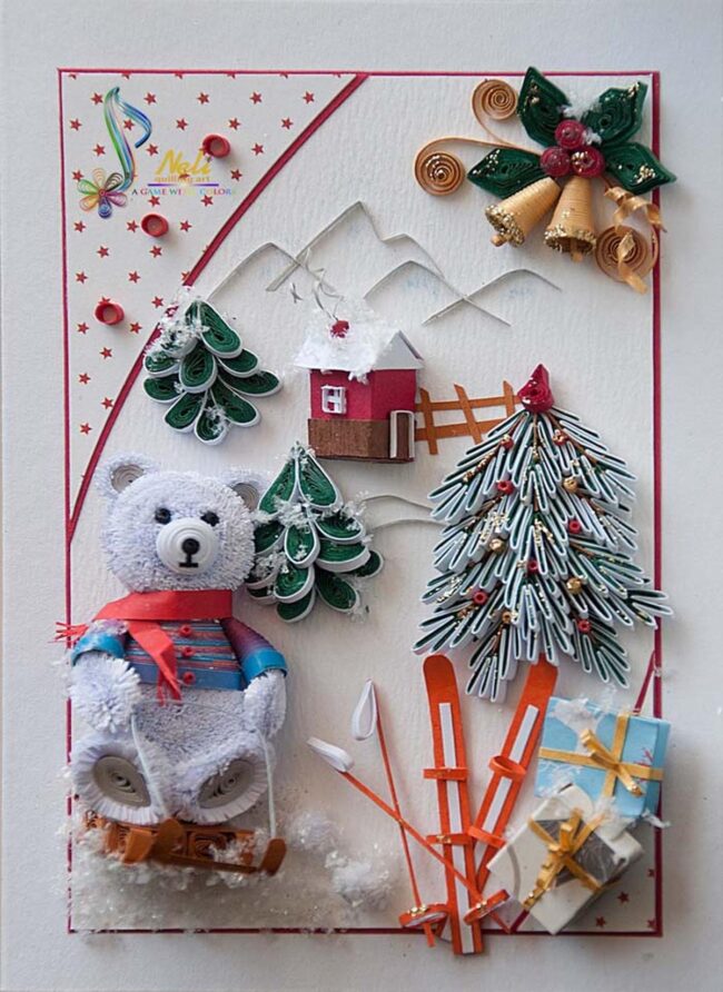 White Bear Quilling Card Magic