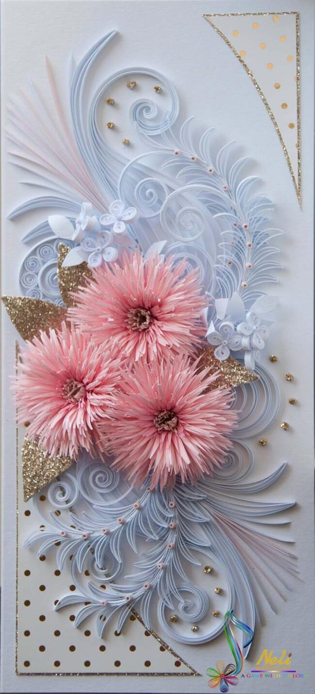 Pink Floral Quilling Elegance