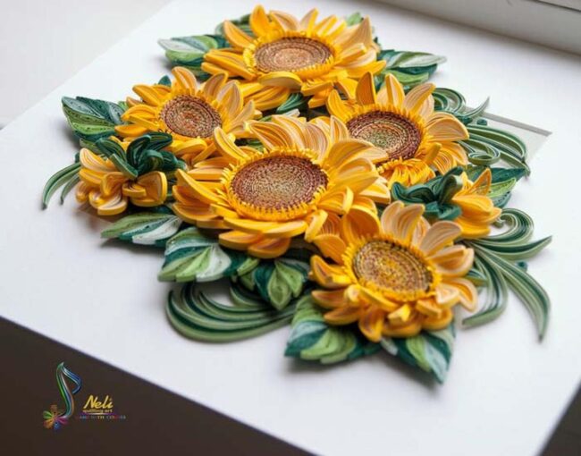 Golden Layered Sunflowers Wall Decor