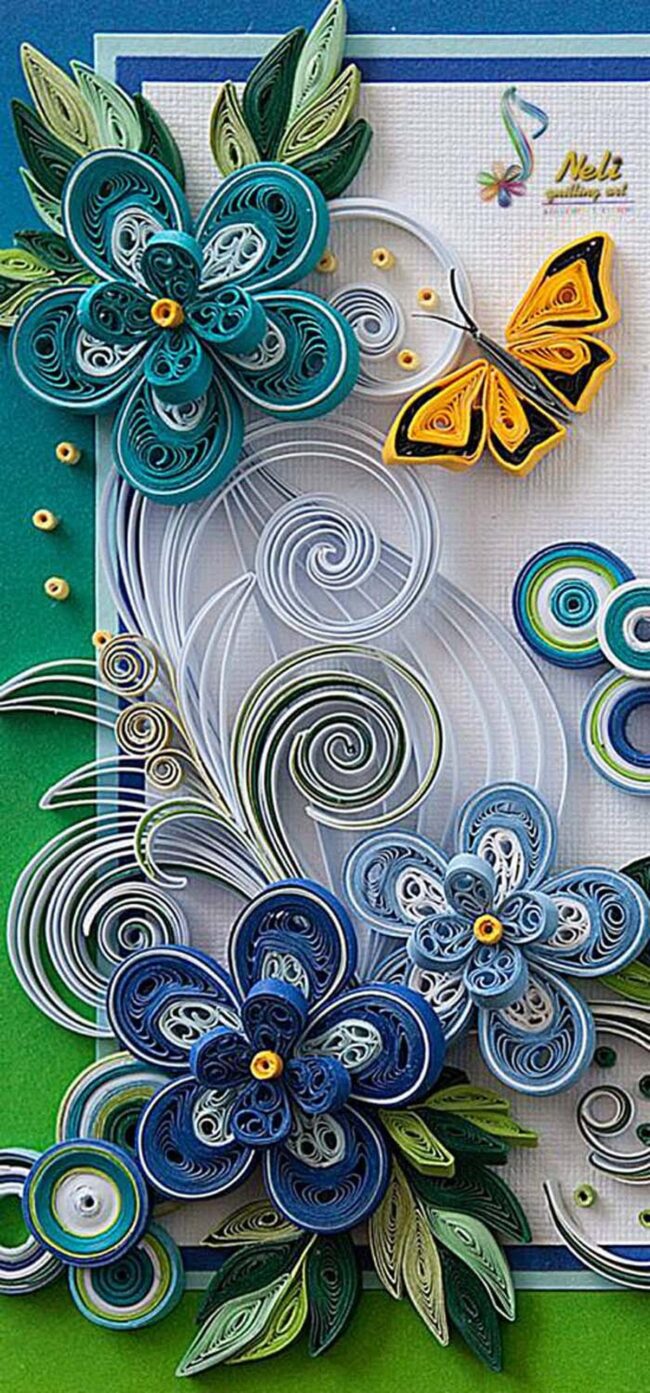 Blue and Green Floral Whimsy