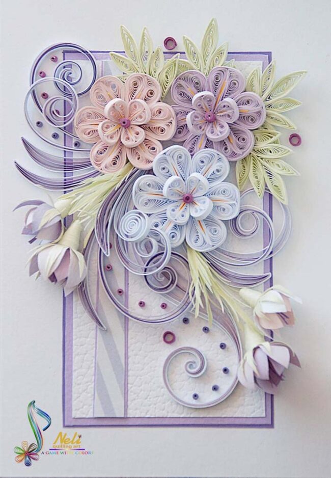 Lavender Blooms in Delicate Quilling