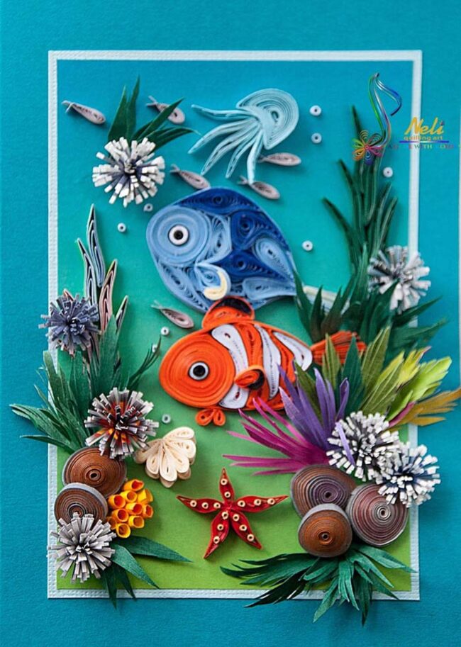 Bold Blue Quilling Fish Delight