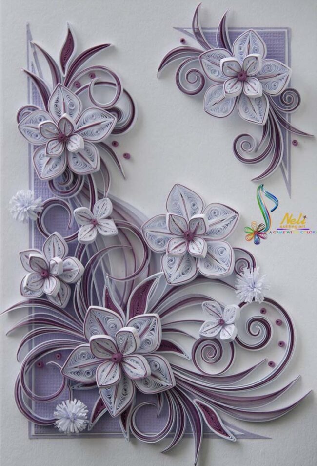 Sophisticated Purple Floral Quilling