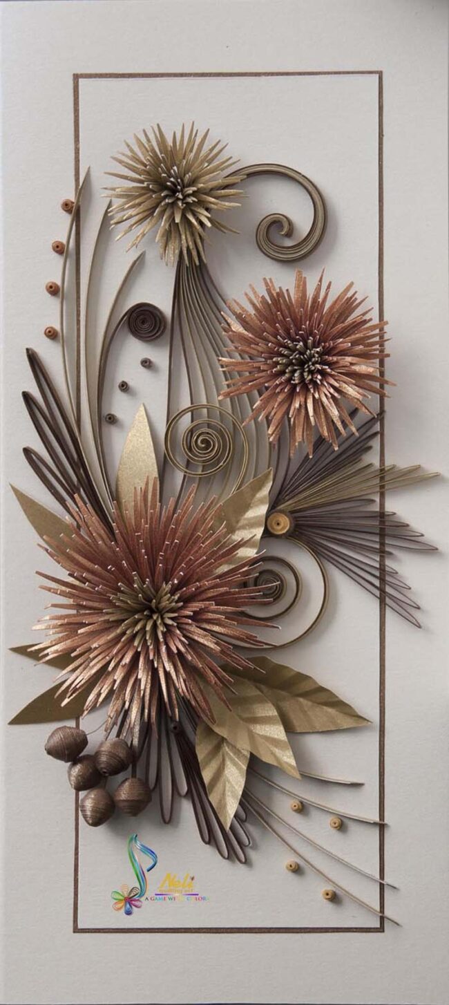 Bronze and Gold Quilling Elegance