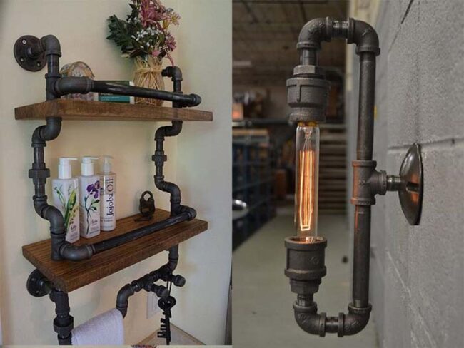 Get a Timeless Appeal with Black Pipes and Reclaimed Wood