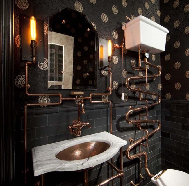 Bring a Touch of Classical Style with a Copper Steampunk Bathroom