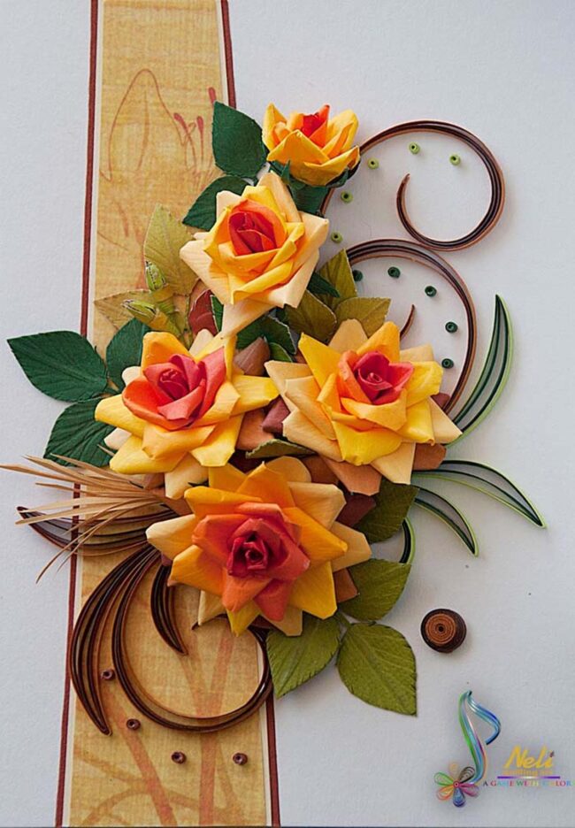 Radiant Red Quilling Flower Cards
