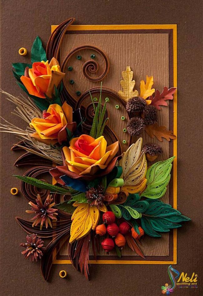 Orange Roses and Earthy Browns