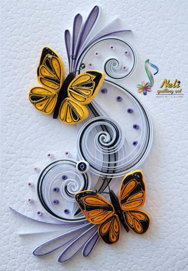 Yellow Butterflies on Textured White