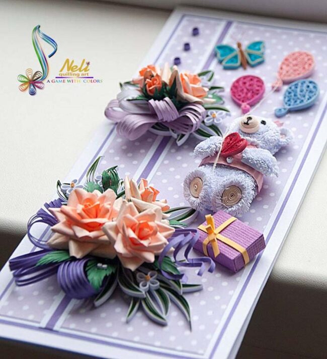 Pastel Plush Quilling Cards