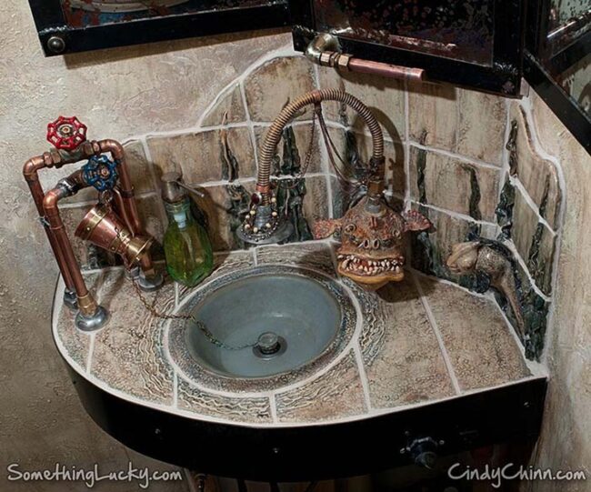Upgrade Your Bathroom with a Monstrous Steampunk Faucet