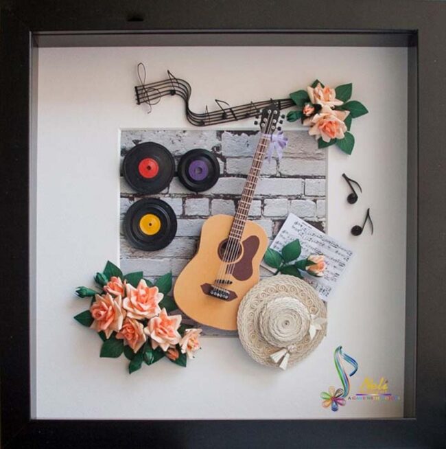 Colorful Musical Shadow Box Decor