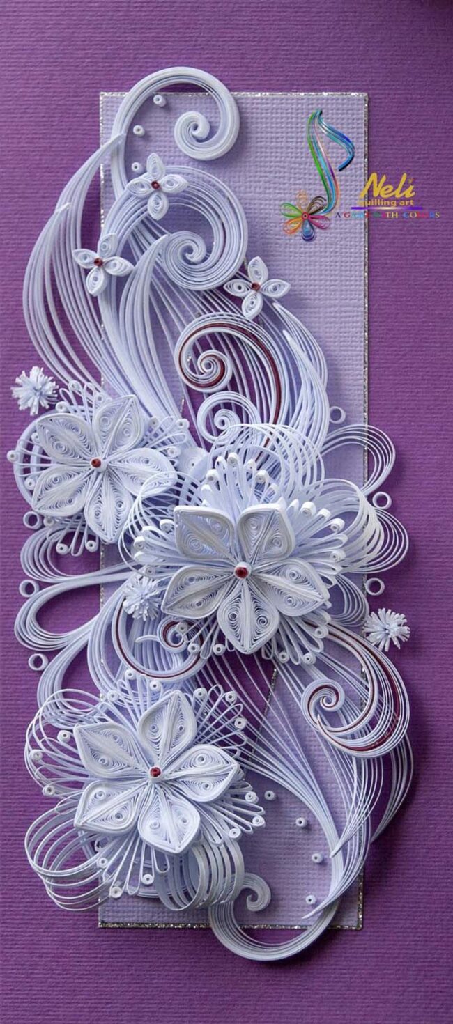Purple Backdrop with White Elegance