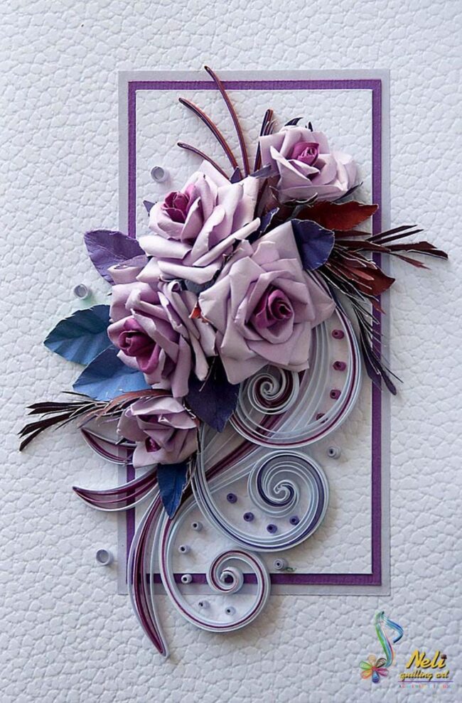 Lavender Roses with Maroon Elegance