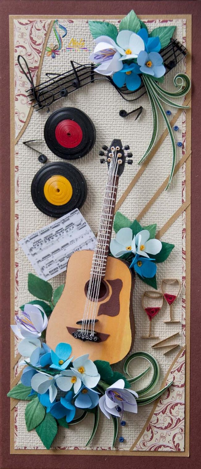 Colorful Textured Musical Quilling Cards