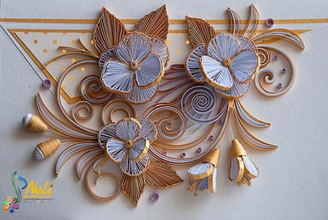 Cream and Gold Quilling Elegance