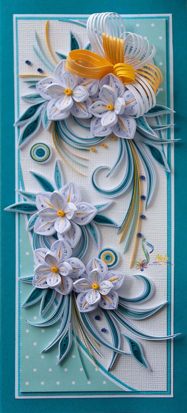 Charming White and Yellow Floral Quilling