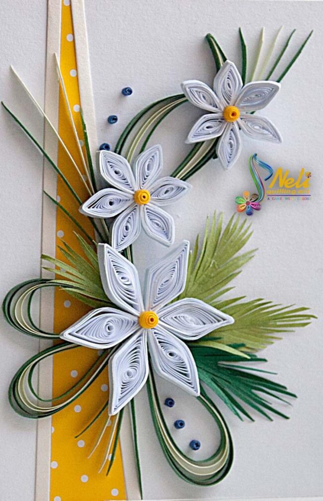 White Flower Quilling Cards Delight