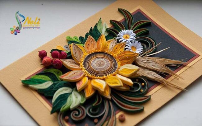 Dark Floral Whirl of Yellows