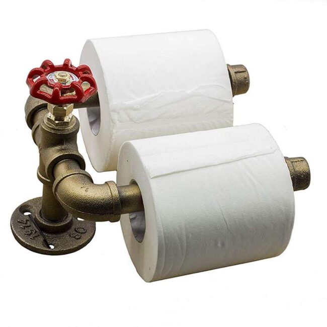 Bring an Industrial Vibe with a Rustic Toilet Paper Holder