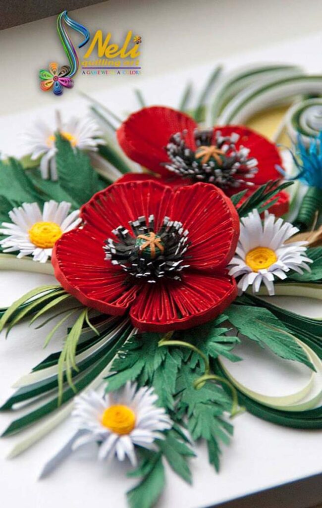 Radiant Red Poppies and Daisies