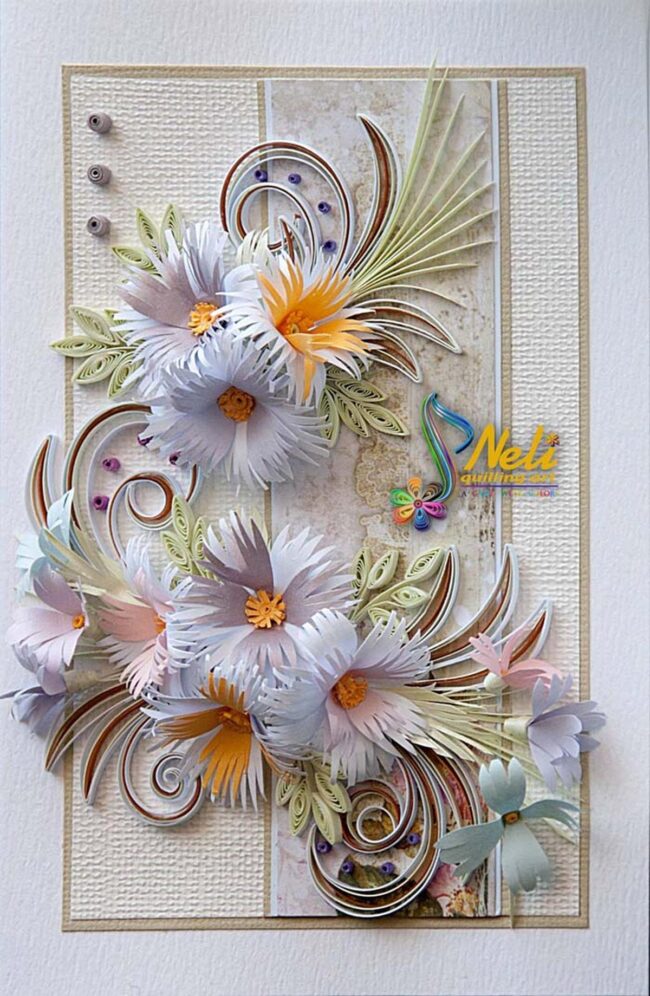 Lavender Cream Flower Quilling Delight