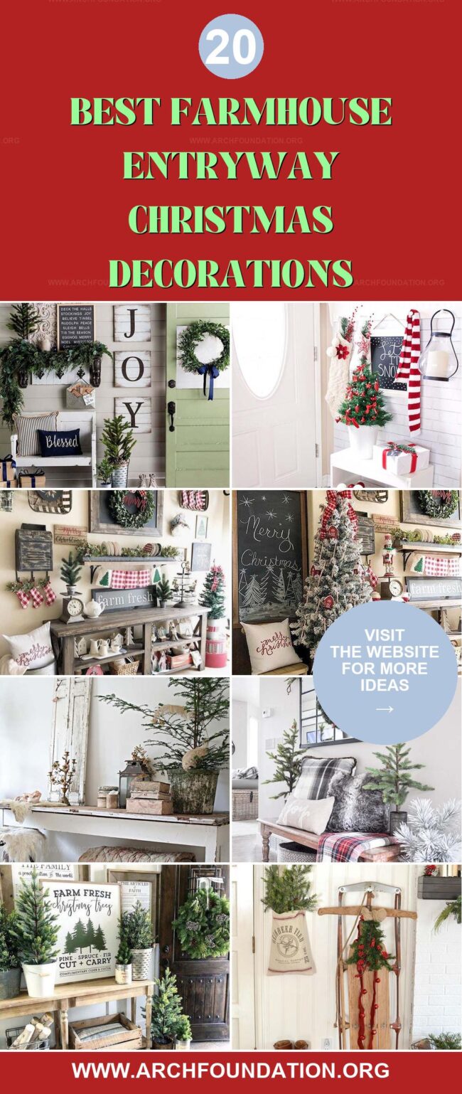 20 Charming Farmhouse Entryway Christmas Decors