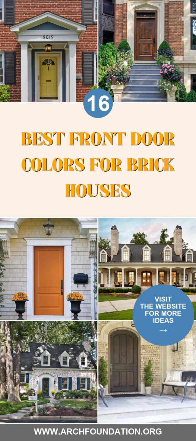 16 Best Front Door Colors to Complement Brick Houses