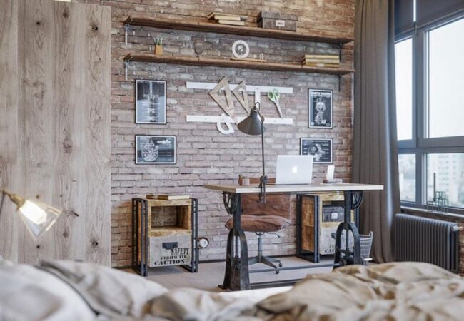 Rustic Style Home Office For Men