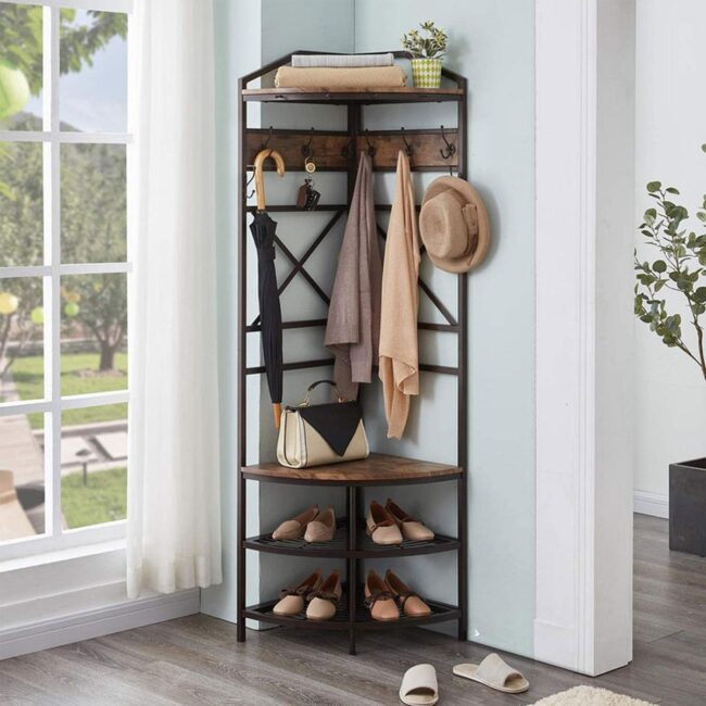 Vintage-Inspired Corner Hall Tree