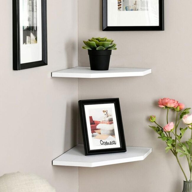 Low-Profile Geometric Floating Shelves