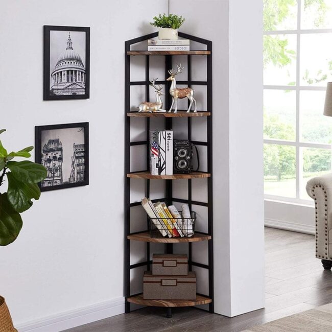 Tall Corner Shelf with Quality Storage Racks