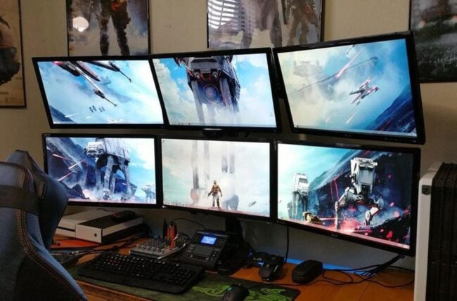 Cool Computer Setup with Easy Video Game Art
