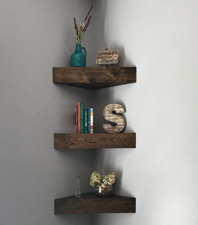 Thick Floating Corner Shelf